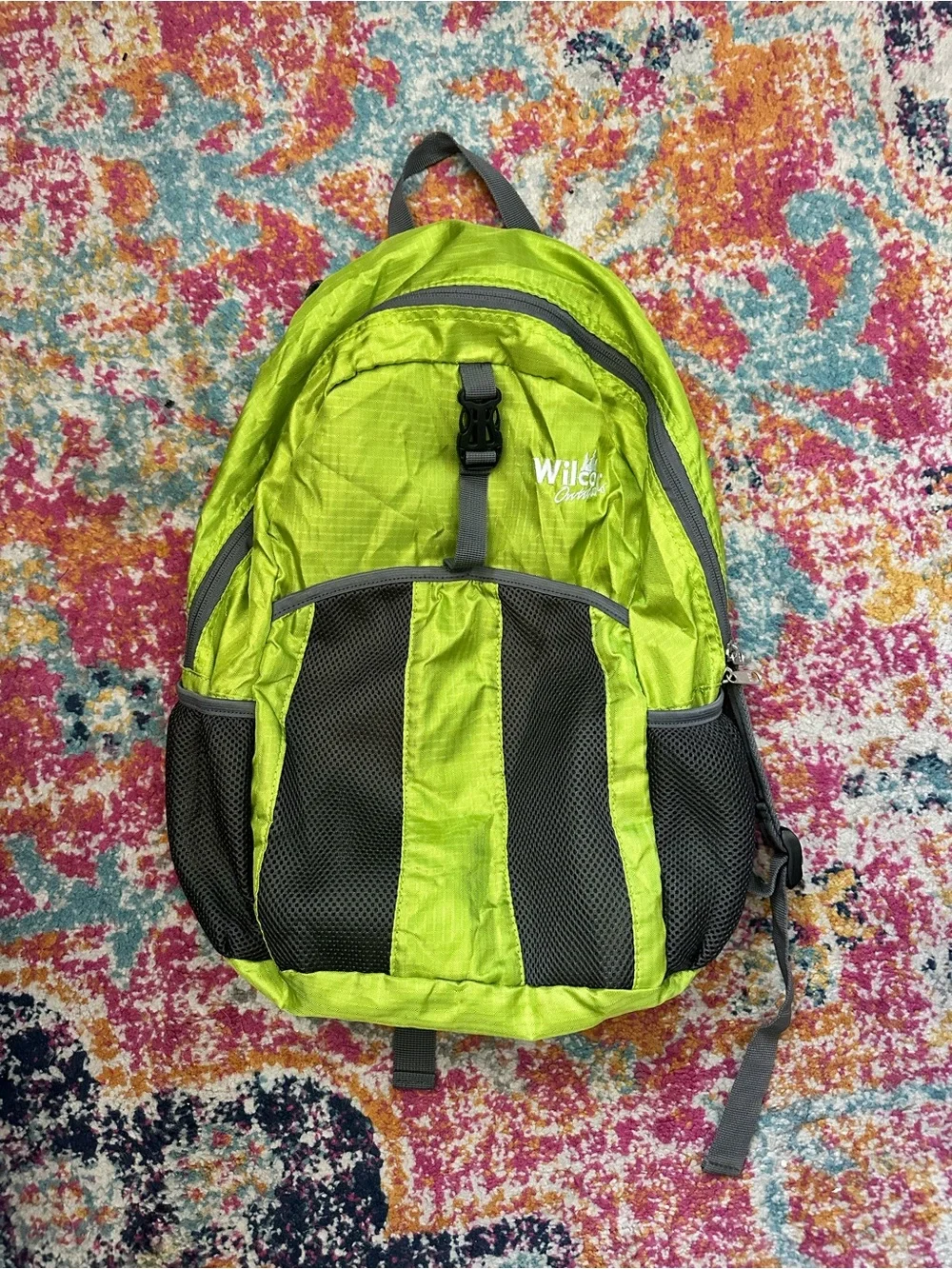 Wilcor Outdoors Packable Lightweight Daypack Backpack in Lime Green & Grey